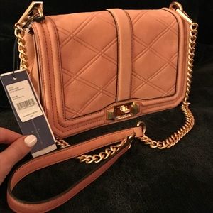 Suede Dusty Peach Rebecca Minkoff “love” crossbody